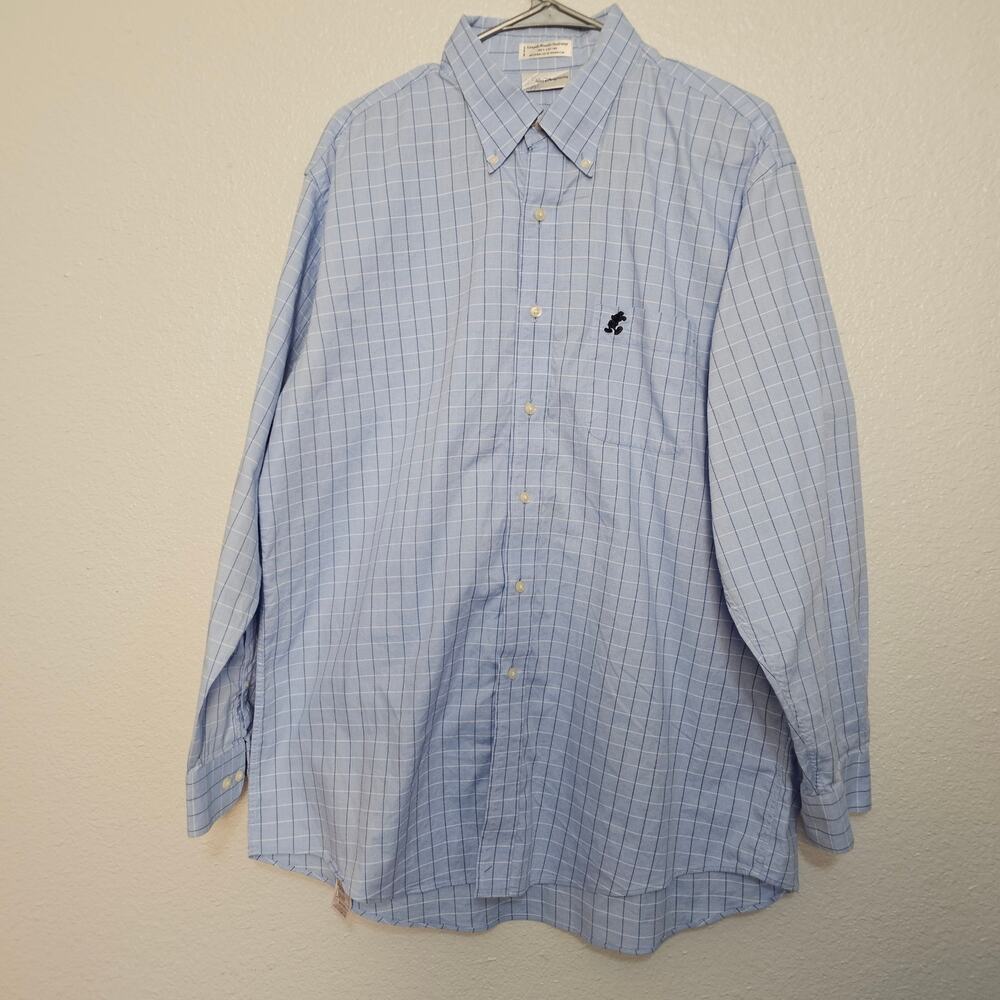 Men's Walt Disney‎ World Large Button Down Dress Shirt Embroidered Mickey